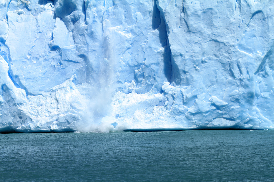 Ice falling off of a Glacier