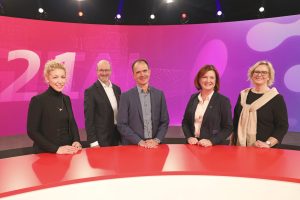 FI-Forum 2021: Dr. Annegret Saxe, Claudia Lensker, Joachim P. Hasebrook, und Torsten Schrell